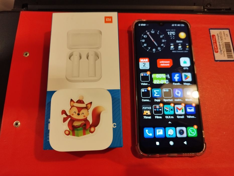 Xiaomi Redmi 10c cu NFC  full box și căști stereo Xiaomi