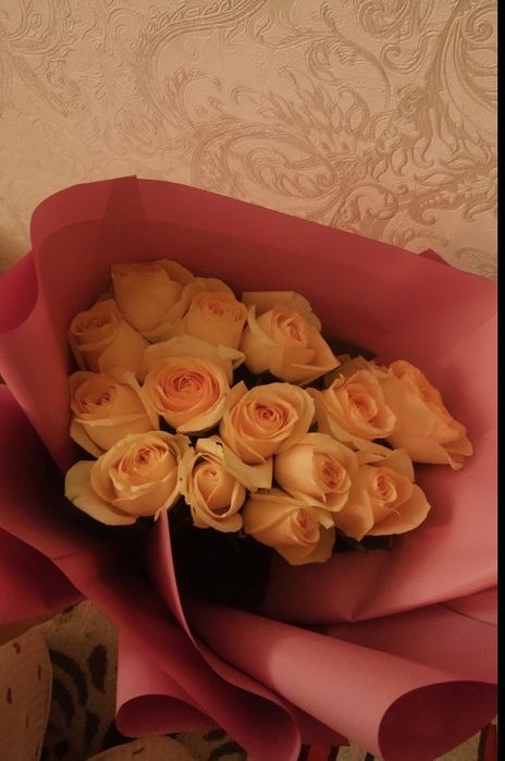 Цветы 15шт роза желтый