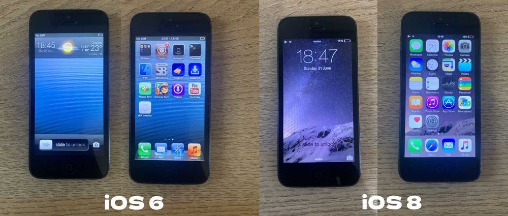 iPhone 5 - model special cu 2 sisteme de operare ios 6 si ios 8