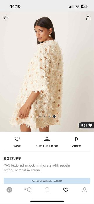 Рокля с пайети и цветя YAS