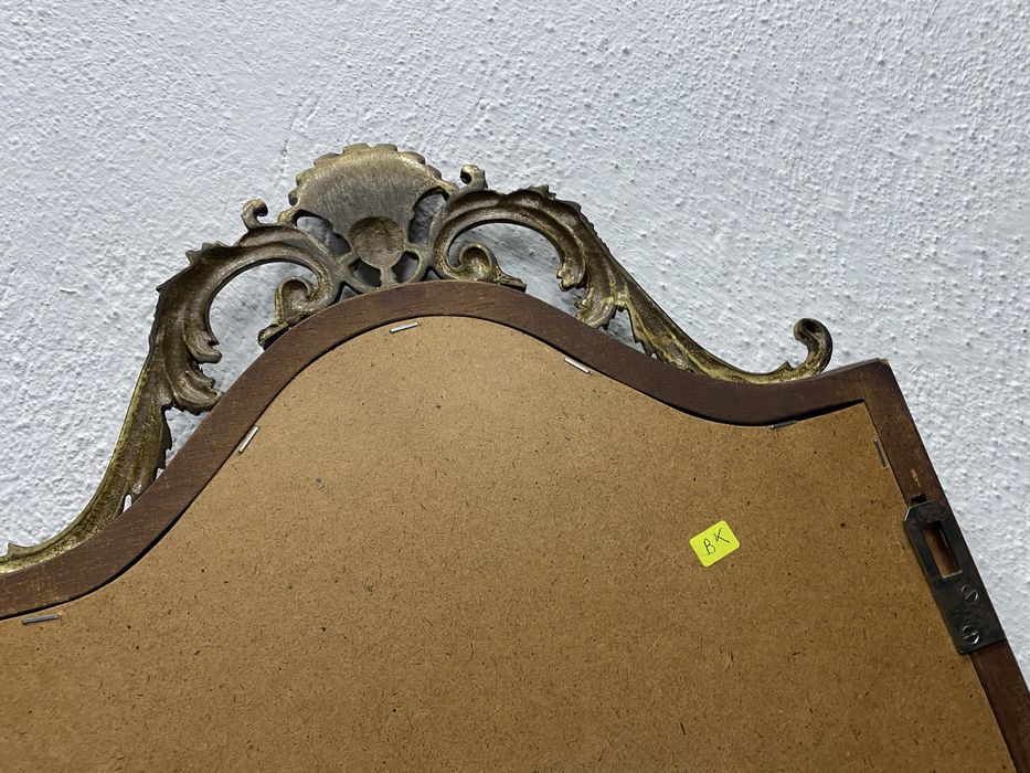 Голямо стеннo огледало дърво месинг класически стил Франция 1940 1955