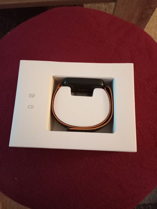 Bratara fitness Huawei Band 8, Dark Gray Body with Blue Nylon Strap