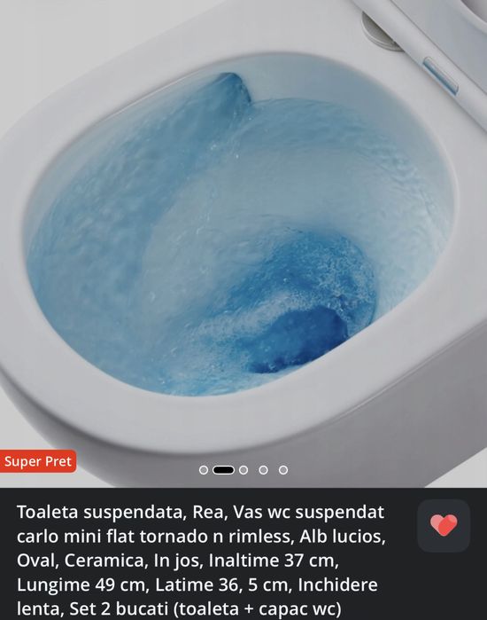 Toaleta suspendata, Rea, Vas wc suspendat