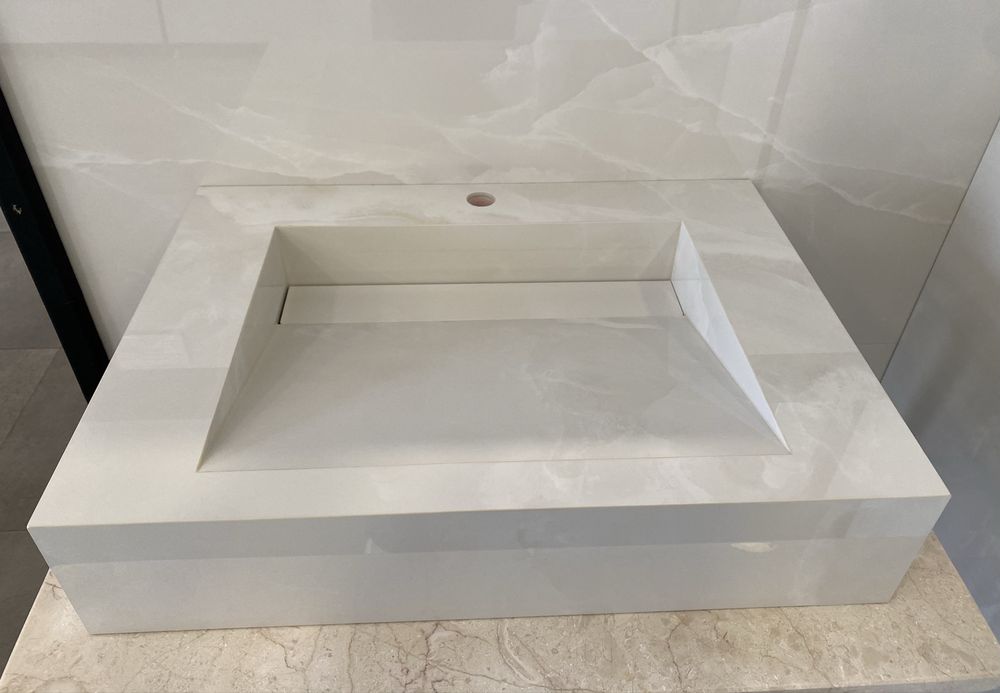 Lavoar Premium Gresie Porțelanată Eccentric Cloudy White – Made in Italy (+ opțiune gresie baie)
