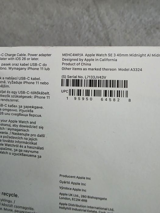 Apple watch se3 nou neactivat doar desigilat 40mm