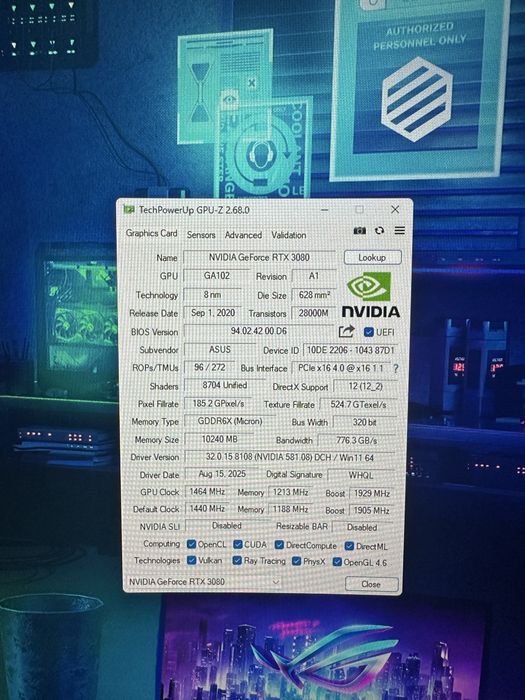Gaming PC i9 10850K RTX 3080 Rog Strix