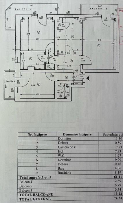 Apartament 3 camere