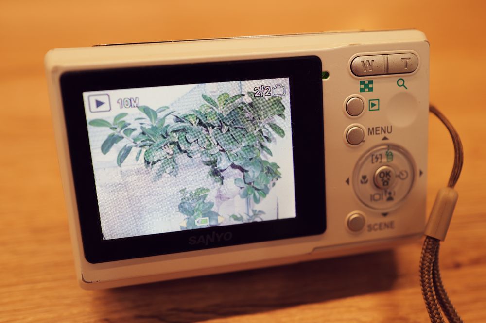 Aparat foto Sharp 10 megapixeli baterii AA card memorie instagram