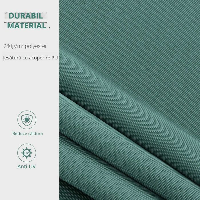 Copertină Verticală Rulantă 2.5x2 m,din Poliester, pentru Balcon sau Terasă, Verde , x3 buc