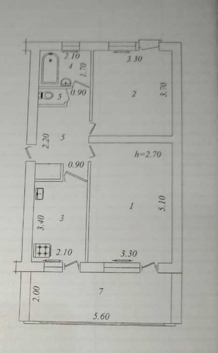 2х комнатная квартира ТТЗ 1