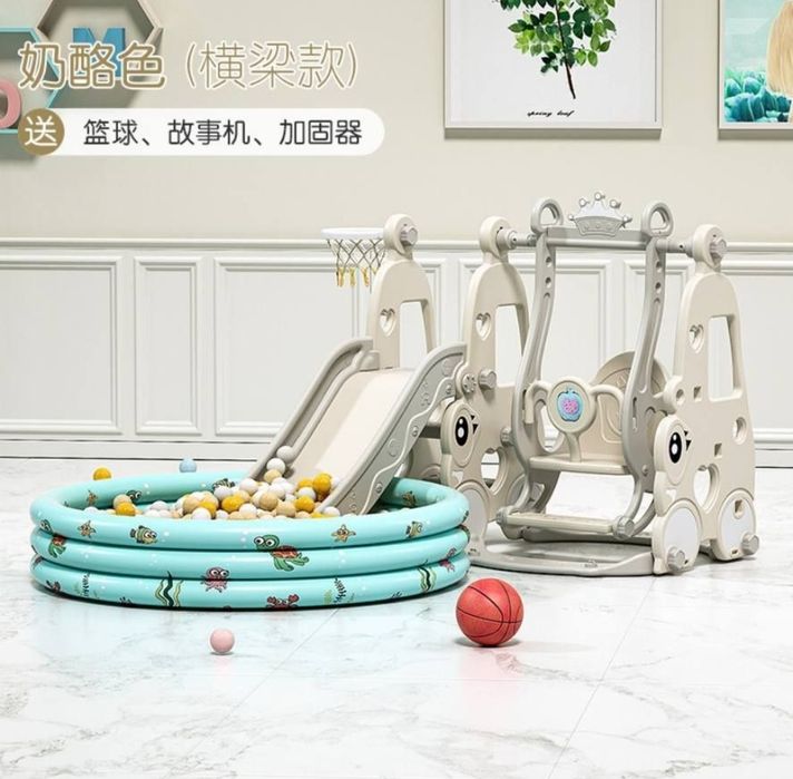 Горка качели Сухой бассейн, мячики 100 штук 
Горка