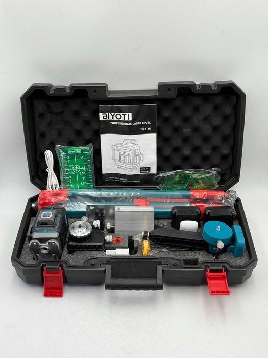 Лазерный уровень BIYOTI BYT-4H, 16 линий, Аккумуляторы 7500 mAh × 2