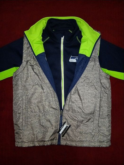 Из США комплект, кофта и двухстороняя желетка,бренда Seattle Seahawks!