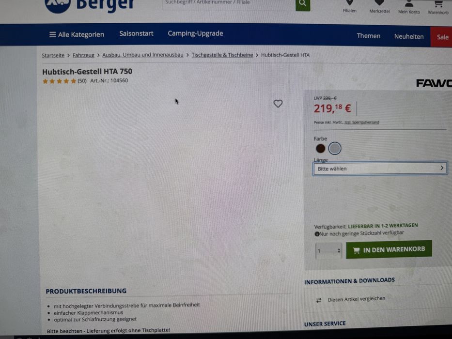 Сгъваема база за маса за каравана/кемпер