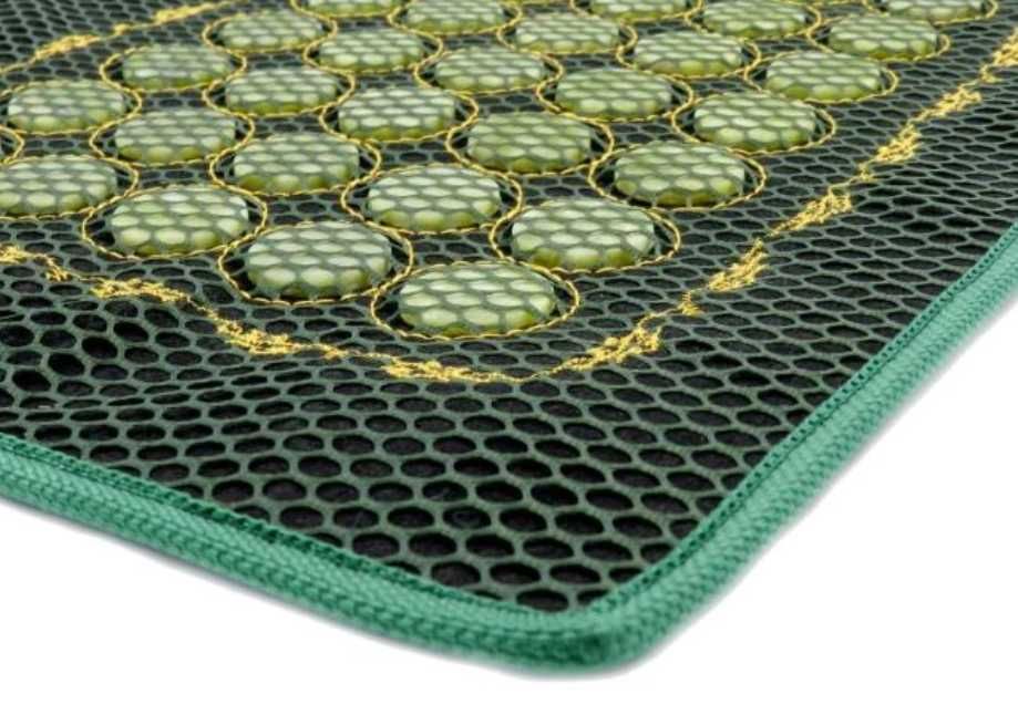 Нефритена Подложка от Нефритен Камък Подложка за Стол Офис Дом Маса Бюро Дишащ Охлаждащ Масаж Подложка за Автомобилна Седалка Естествен Нефритен Камък