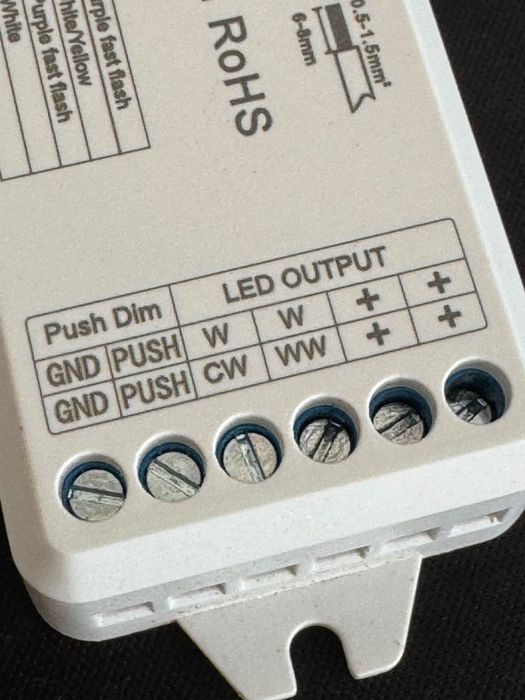 Zigbee 2CH LED Controler 2in1 - Mono /CCT - 12-36V DC 10A - Tuya - Arlight WZ1 power dimmer