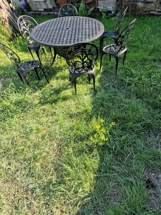 Masa cu 6 scaune din aluminiu pt terasa/ gradina