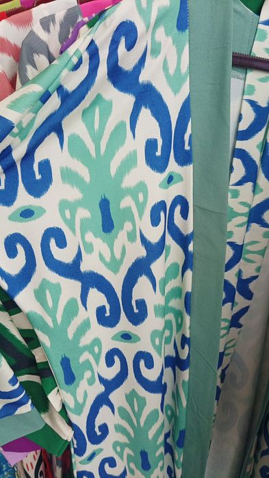 Абая Национальный Халат с рисунком Икат