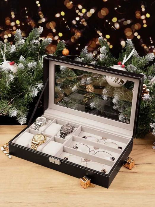 Шкатулка для часов и очков – премиум органайзер, подарок