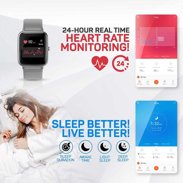 Смарт часовник OCTANDRA Move VeryFitPro- светло сив