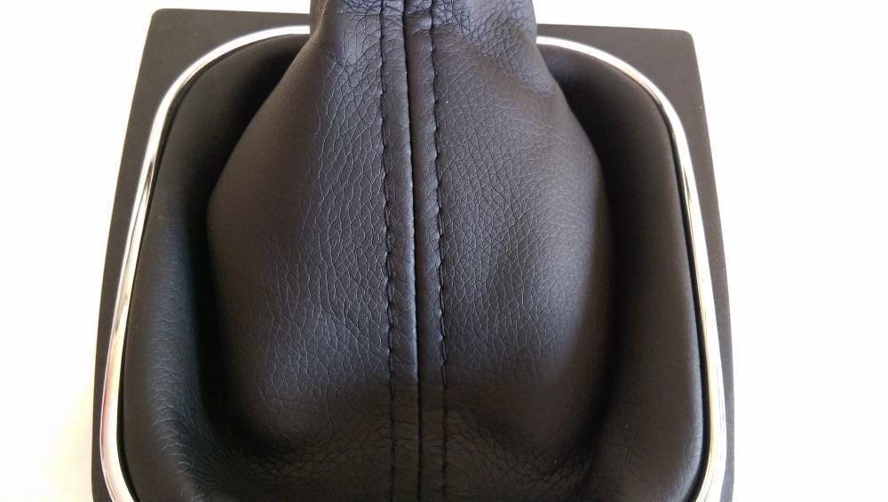 Manson schimbator + nuca PIELE + rama cromata VW Golf 5 6 Jetta cu 5T