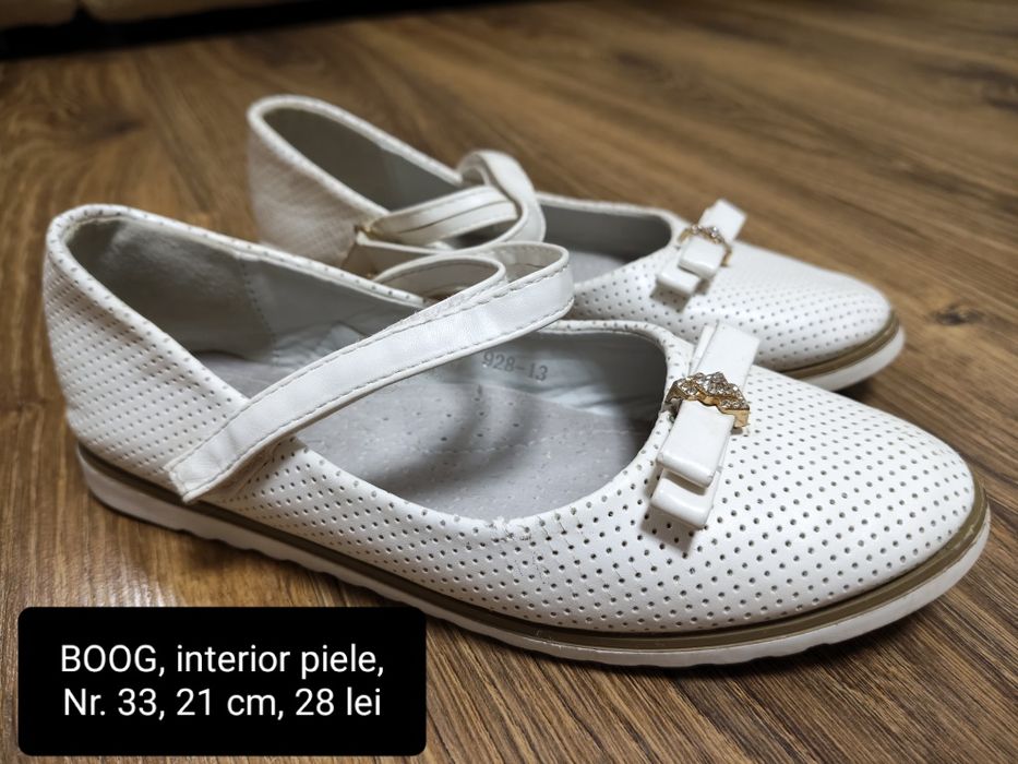 Pantofi albi fete marime 33-34