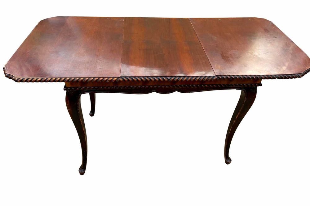 2 buc Masa Vintage Extensibila Stil Rococo; Masa cu blat 122x86 cm