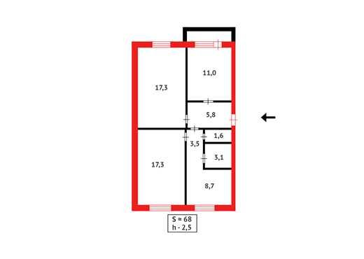 3-комнатная на 9 мкрн ][