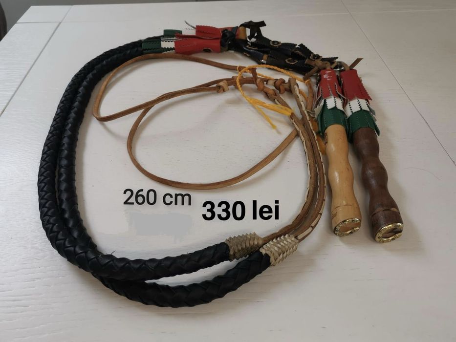Bici traditional din piele, pocneste, cai, ciobani, oi, oieri