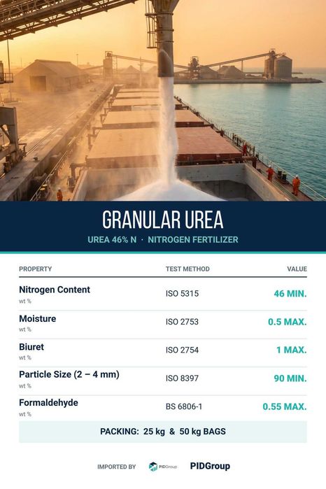 Uree Granulată 46% N - Îngrășământ chimic agricol en-gros | PID Group