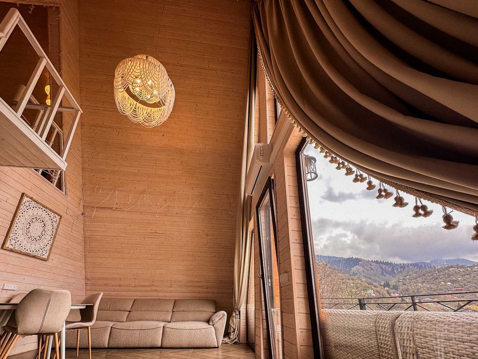 Глэмпинг в горах / Домик Афрейм / Баня