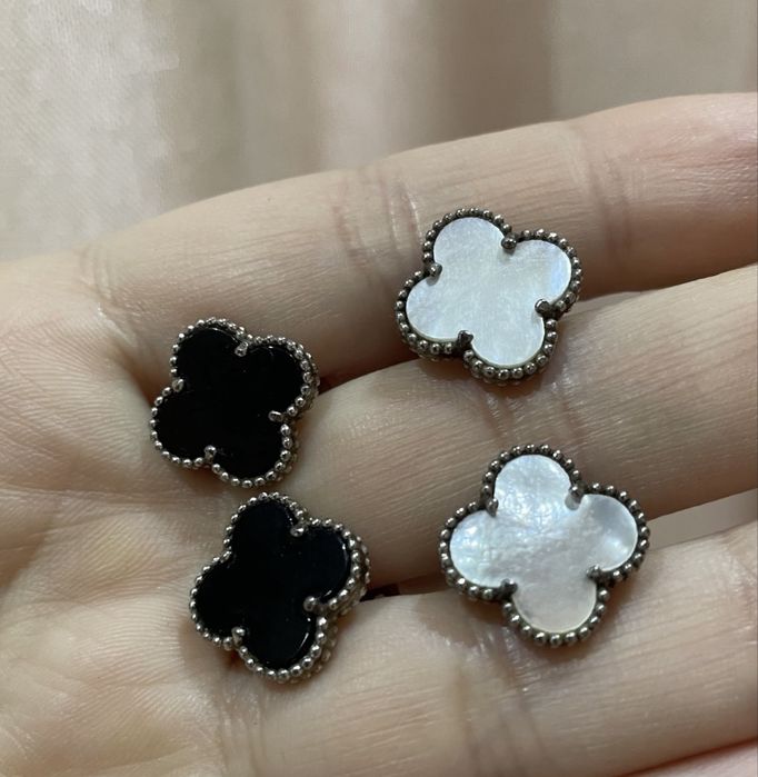 Серьги под Van Cleef серебро 925