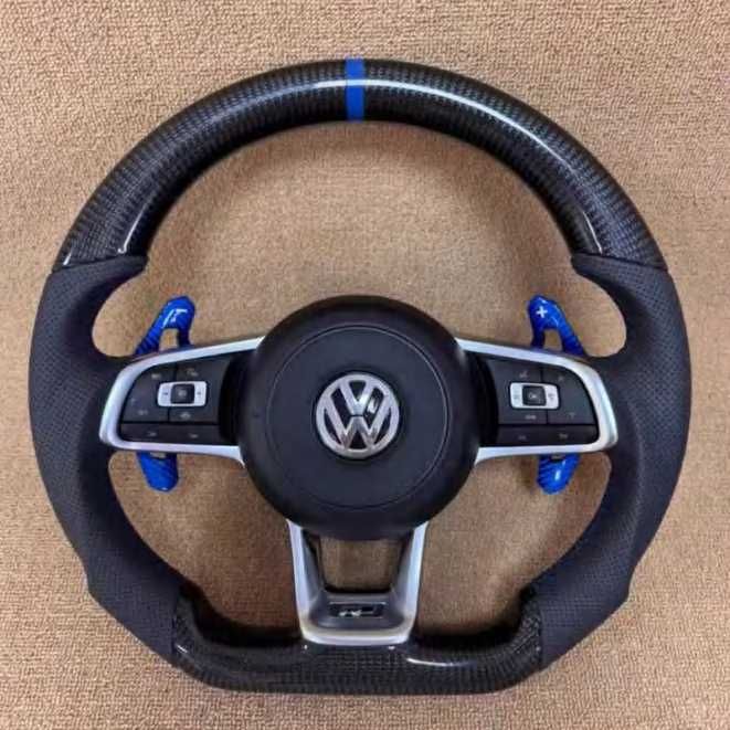 Volkswagen R-Line спортен волан – Blue Carbon & Blue Paddle Shifters