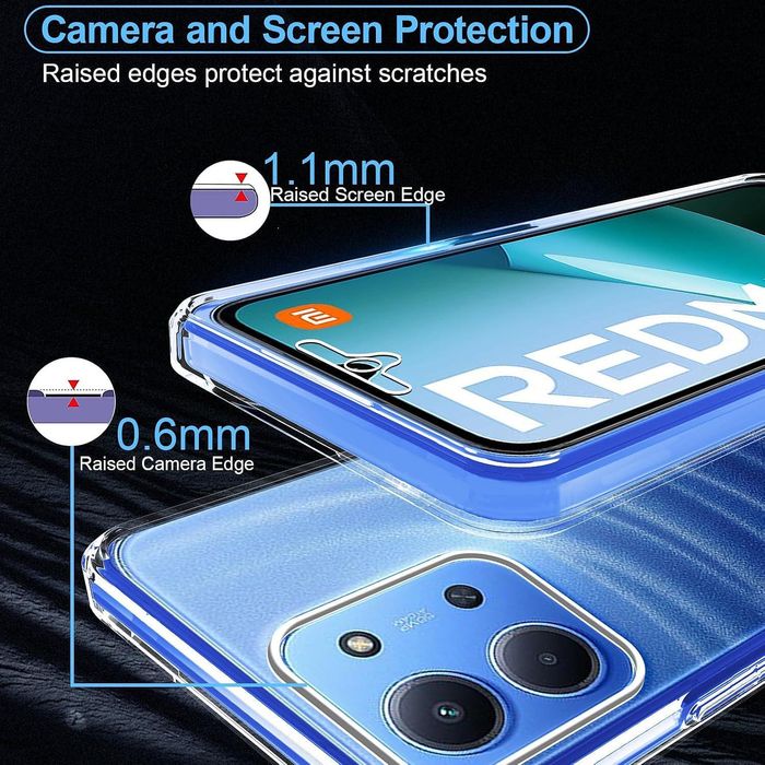 Прозрачен 360° градуса кейс за xiaomi redmi 15c