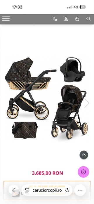 Vand carucior IVENTO  GLAM PREMIUM KUNERT folosit foarte putin,fara defecte(nu trimit prin curier),pret 2000 lei(este in garantie)