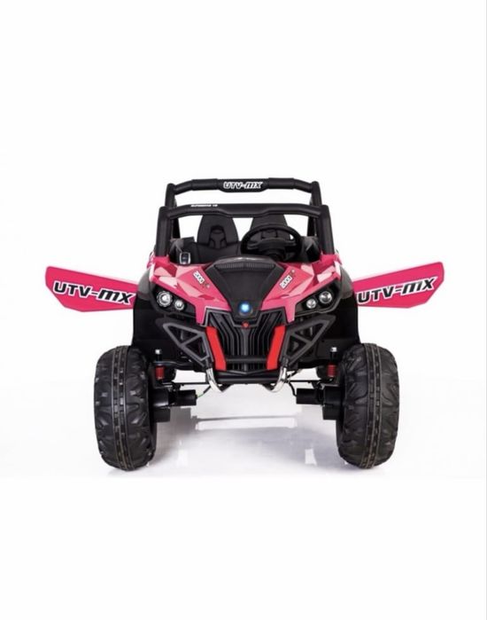 Masina Electrica Xtreme Jumper UTV-MX Pink cu scaun piele si roti Eva, slow start, unitate audio cu display mufa Mp3 si Usb,suspensii