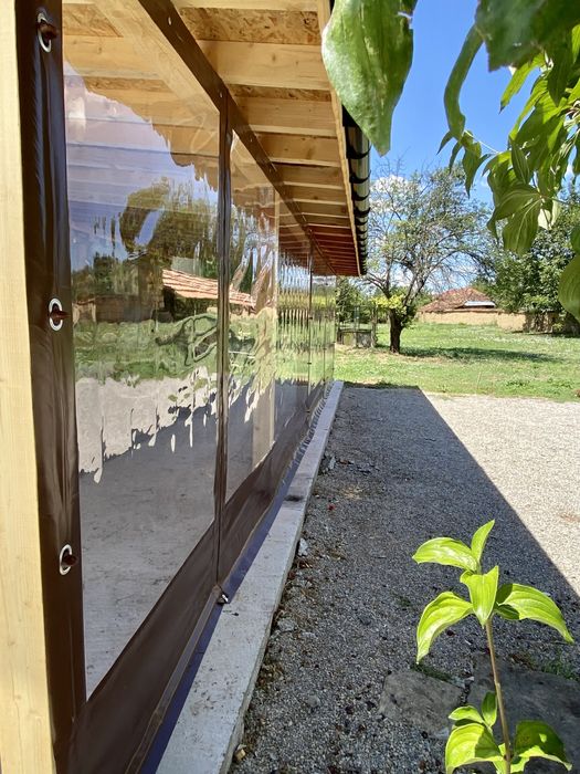 Ветроупорни завеси кристал винил PVC тенти сенници брезент