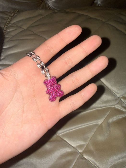 Цепочка из серебра с кулоном в виде мишки