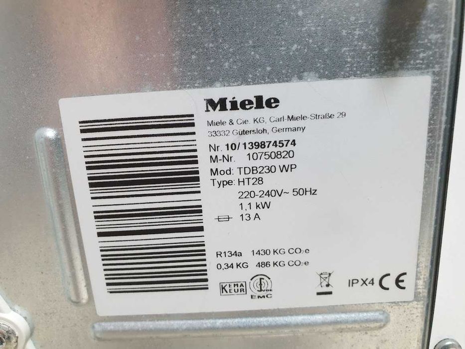 UK Miele T1 Сушилня с Термопомпа Миеле 12м Гаранция
