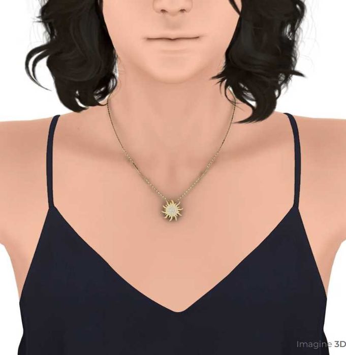 % Lantisor / Colier AUR 18K cu DIAMANTE naturale GLAMIRA - NOU