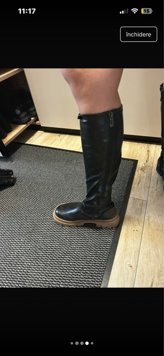 Cizme piele imblanite