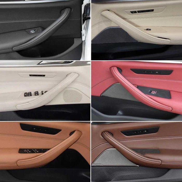 Кожено капаче BMW 5 G30 G31 G38 F90 вътрешна дръжка врата бежово дясно