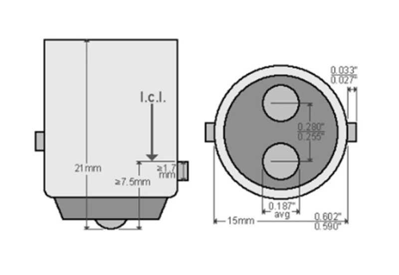 LED диодни крушки Glipart, BAY15D/P21/5W, CANBUS - 2 Светлини