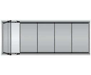 Sticla/geamuri inchidere pliabila terasa balcon L 450cm, I 160cm