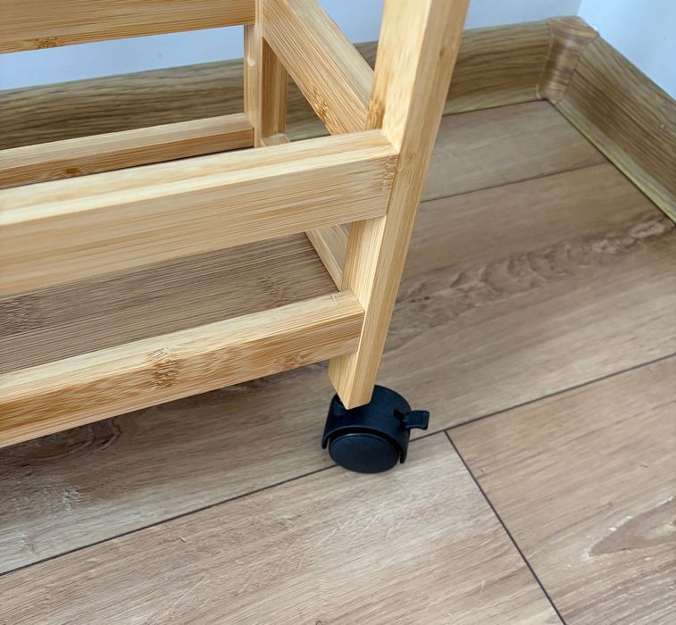 Количка на колела за кухня, баня или ниша - Бамбукова