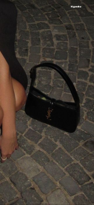 Ysl черна кожена чанта