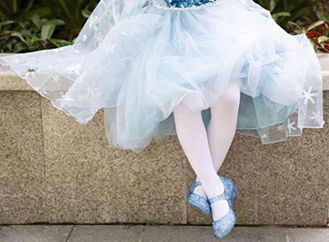 НОВО!Разкошна-лукс рокля на Елза с дълъг шлейф + подарък КОРОНКА