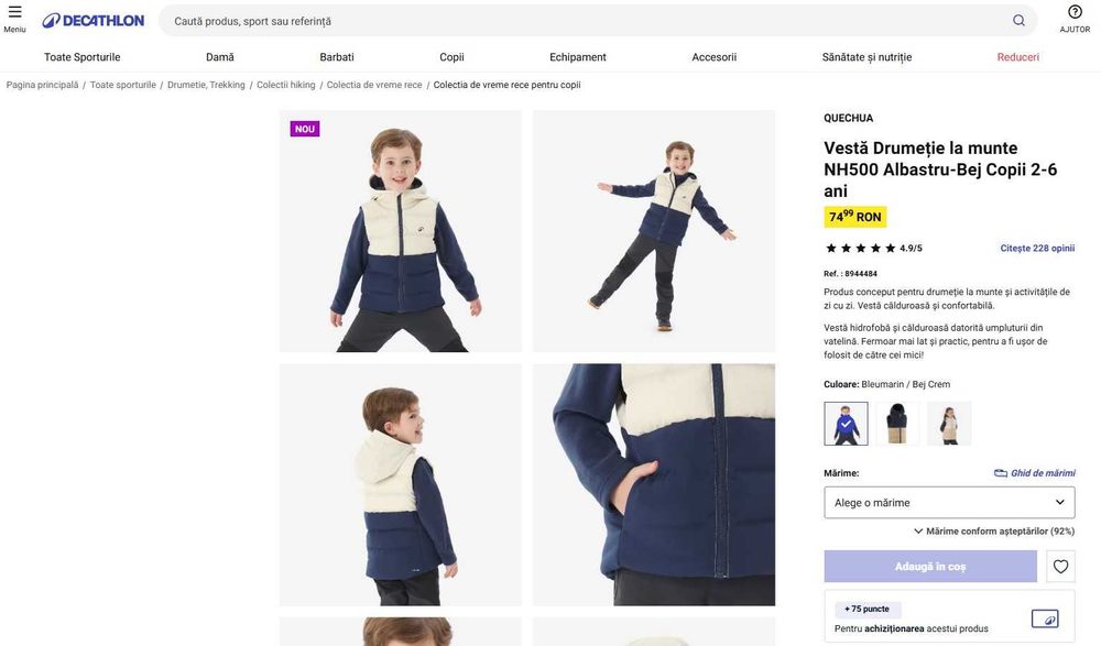 Geacă două fețe, vestă și polare Quechua / Decathlon