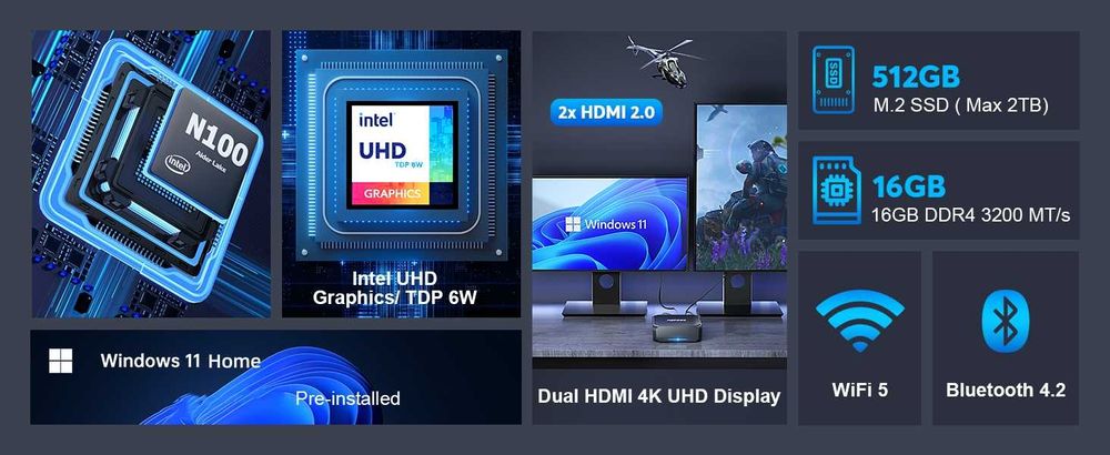 Мини Компютър Nipogi® ak2 plus