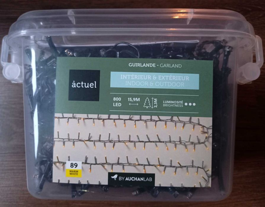 Instalație Crăciun 800 leduri lumina calda 16 m lungime